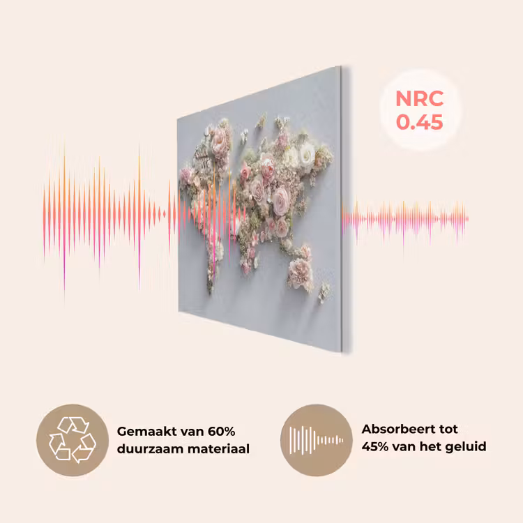 Wereldkaart - Rozen - Roze PET vilt klein -USP_NL