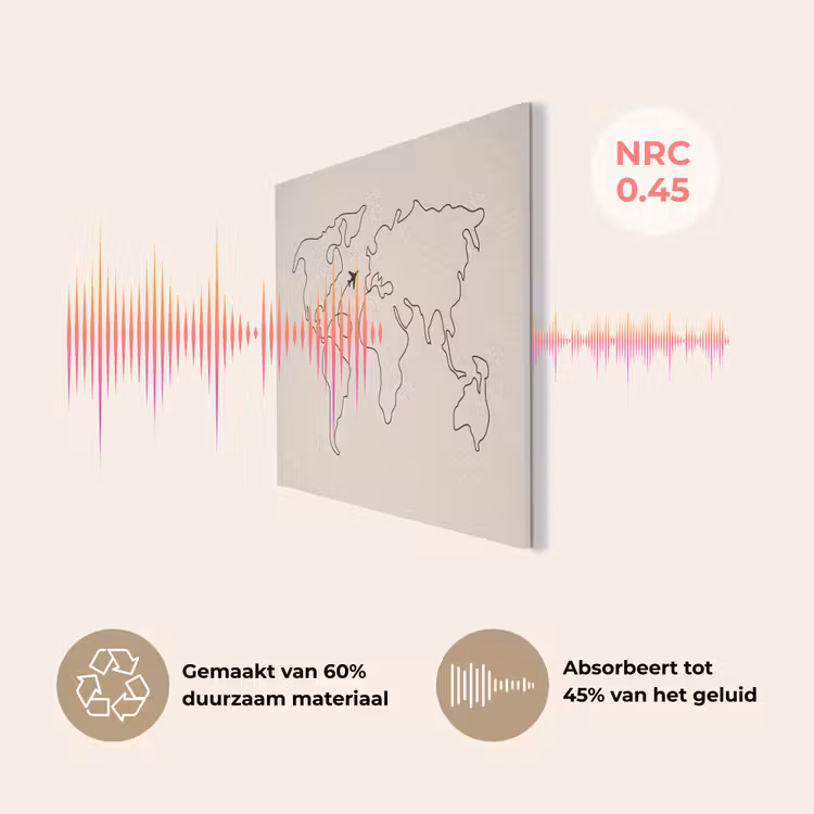 Wereldkaart - Simpel - Vliegtuig PET vilt klein -USP_NL
