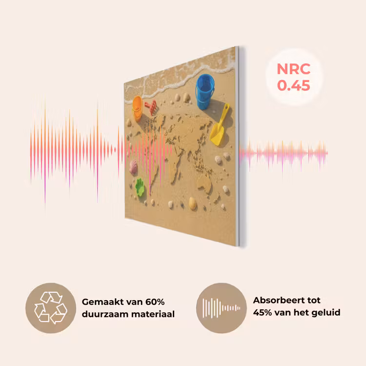 Wereldkaart - Zand - Kleurrijk - Zomer PET vilt klein -USP_NL