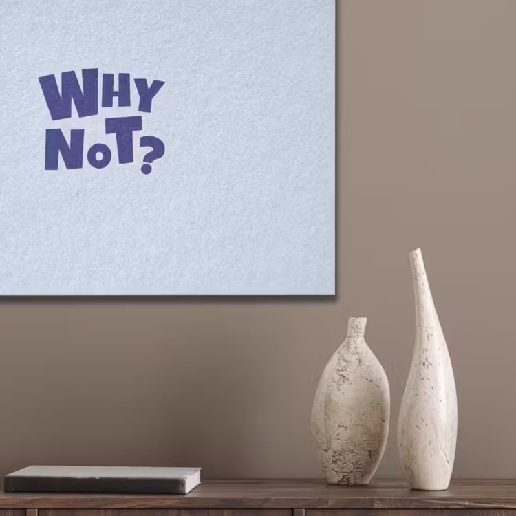 Why not - Blauw - Licht blauw - Quote PET vilt klein -sfeer6_closeup