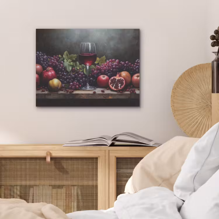 Wijn - Fruit - Stilleven PET vilt klein -sfeer3