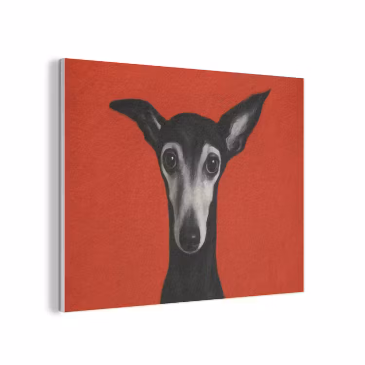 Windhond - Minimalistisch - Rood PET vilt klein -3d