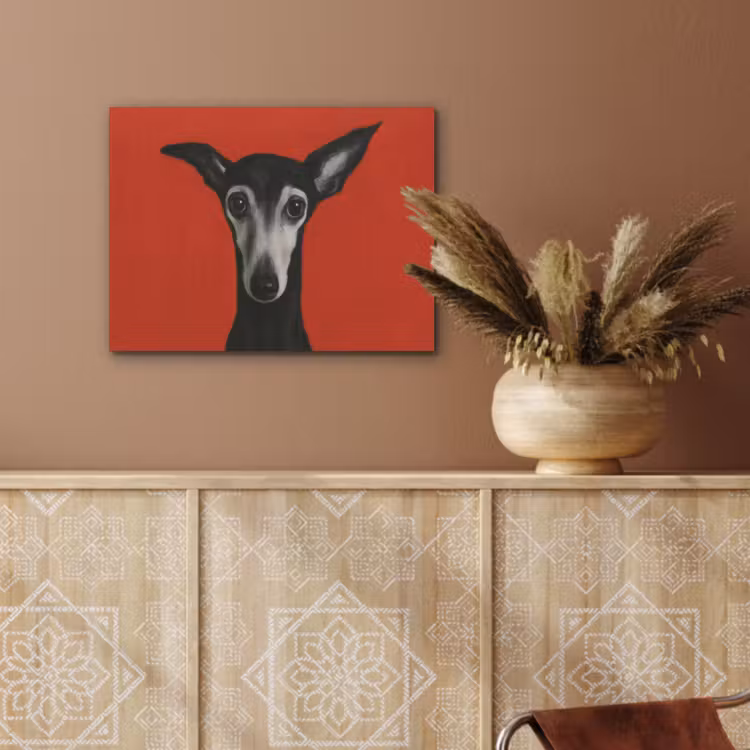 Windhond - Minimalistisch - Rood PET vilt klein -sfeer4