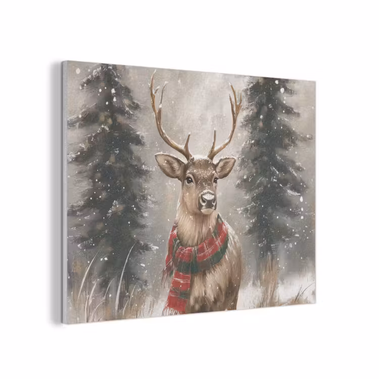 Winter - Bos - Rendier - Donker PET vilt klein -3d