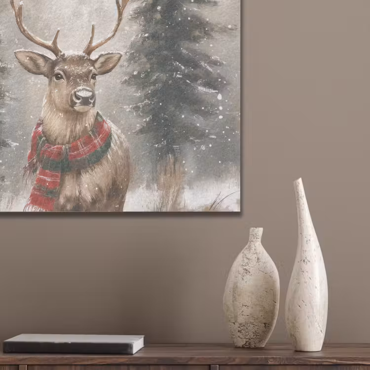Winter - Bos - Rendier - Donker PET vilt klein -sfeer6_closeup