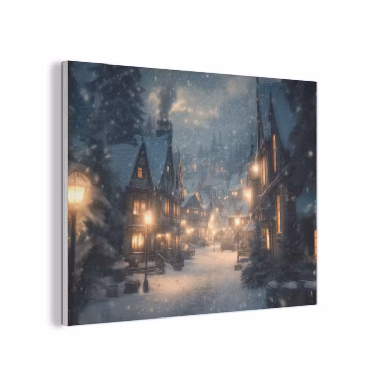 Winterdorp - Sneeuw - Donker PET vilt klein -3d