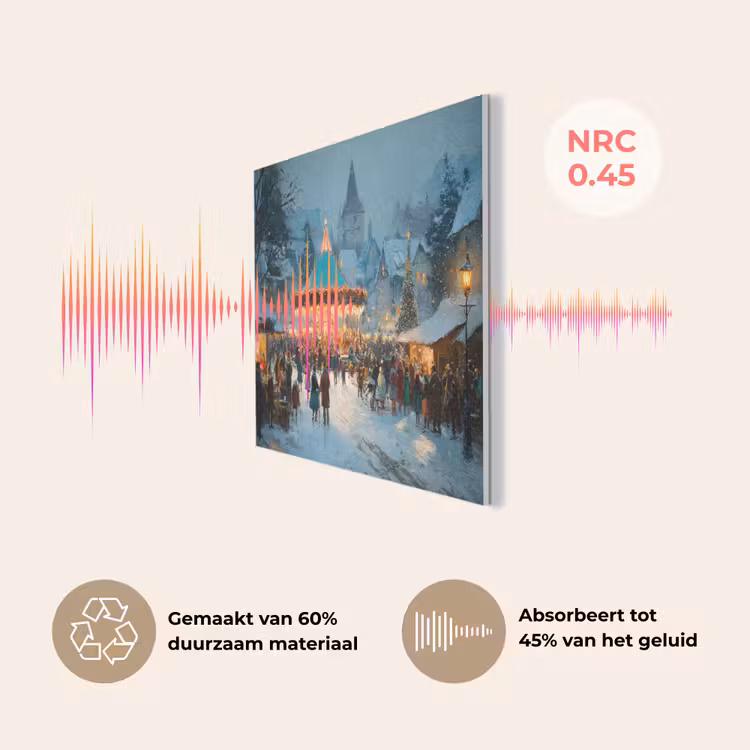Winterkermis - Dorp - Kleurrijk PET vilt klein -USP_NL