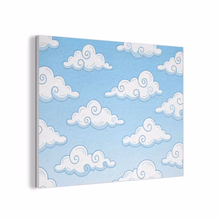 Wolk - Lucht - Cartoon - Blauw - Wit PET vilt klein -3d