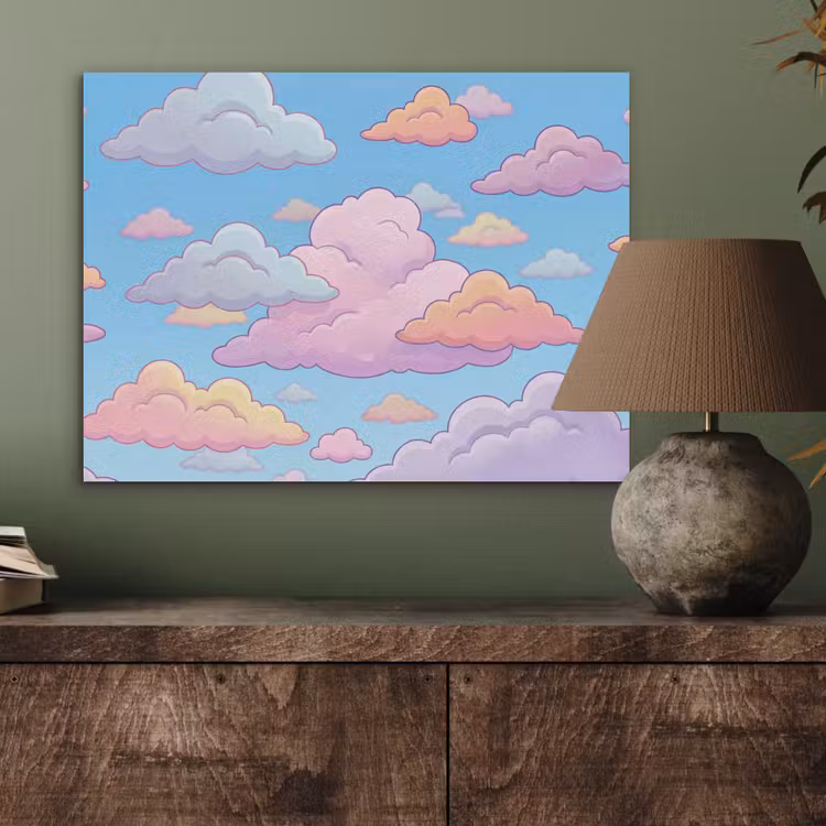 Wolk - Lucht - Natuur - Illustratie - Pastel PET vilt klein -sfeer2