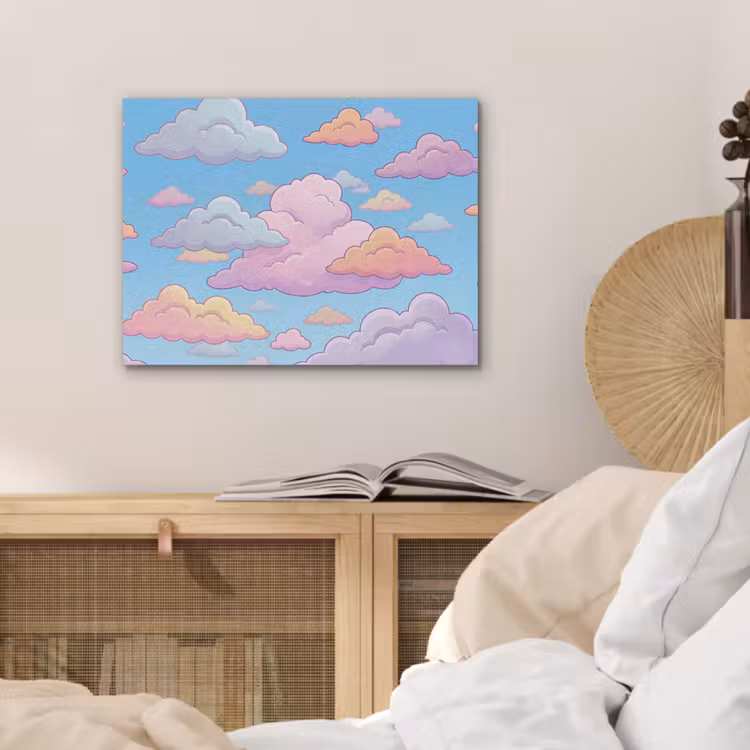 Wolk - Lucht - Natuur - Illustratie - Pastel PET vilt klein -sfeer3