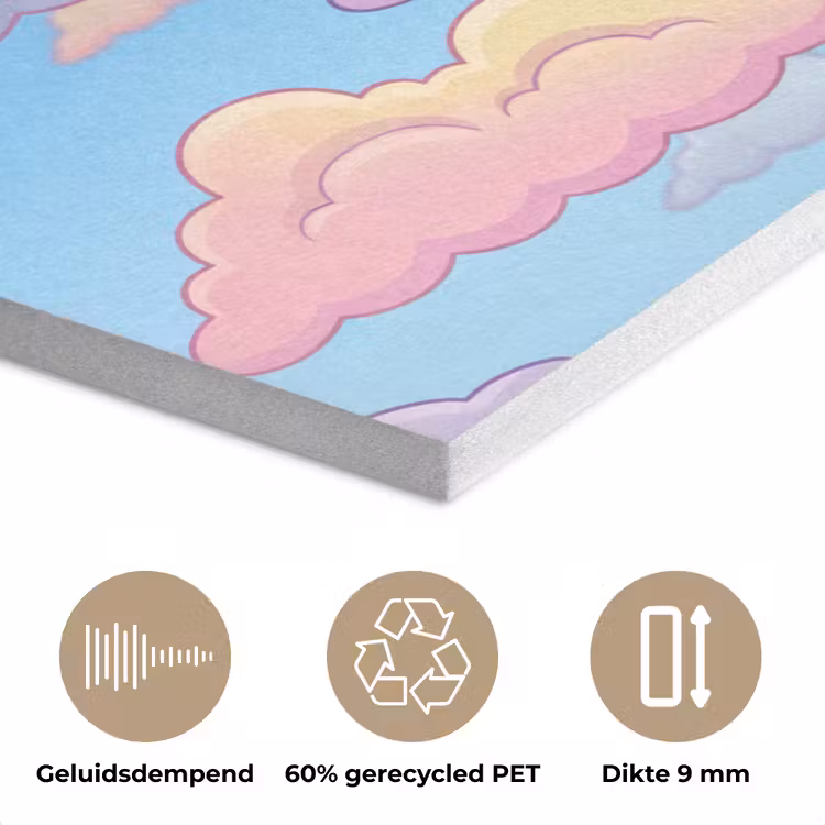 Wolk - Lucht - Natuur - Illustratie - Pastel PET vilt klein -closeup_NL