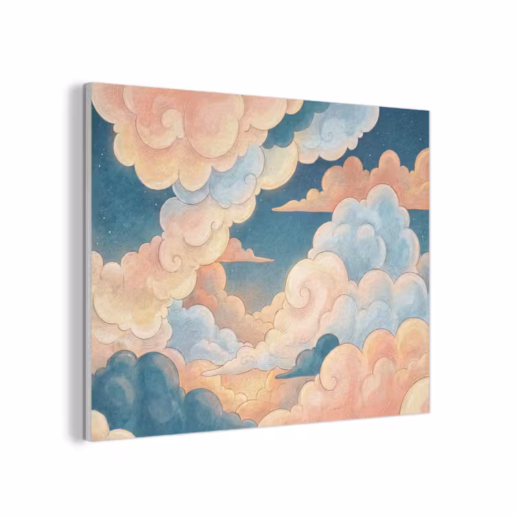 Wolk - Lucht - Natuur - Illustratief - Oranje PET vilt klein -3d