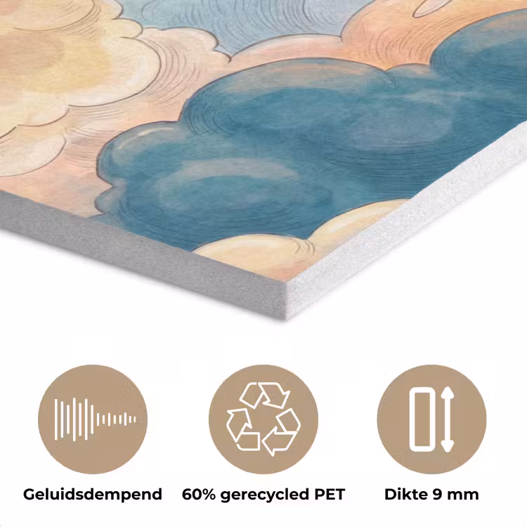 Wolk - Lucht - Natuur - Illustratief - Oranje PET vilt klein -closeup_NL