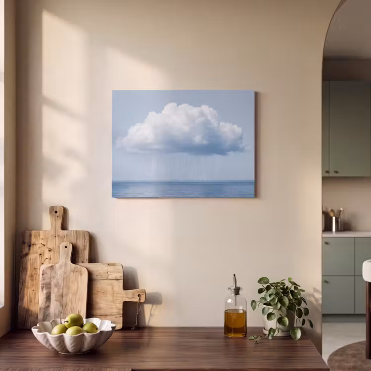 Akoestisch schilderij - Wolk - Regen - Natuur - Wolk - Regen - Natuur PET vilt klein