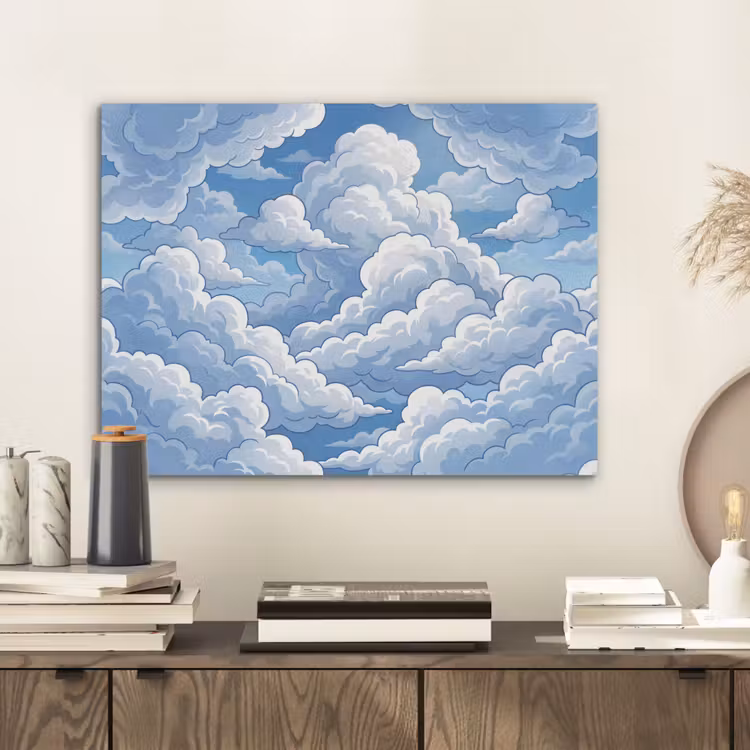 Wolken - Hemel - Abstract - Wit PET vilt klein -sfeer1