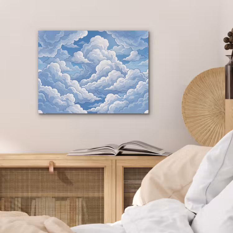 Wolken - Hemel - Abstract - Wit PET vilt klein -sfeer3