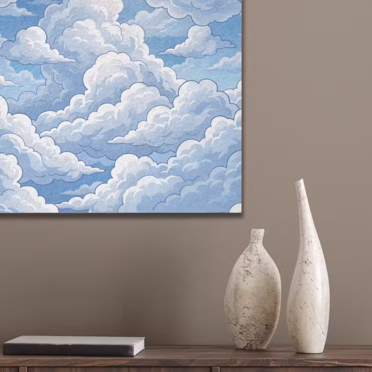 Wolken - Hemel - Abstract - Wit PET vilt klein -sfeer6_closeup