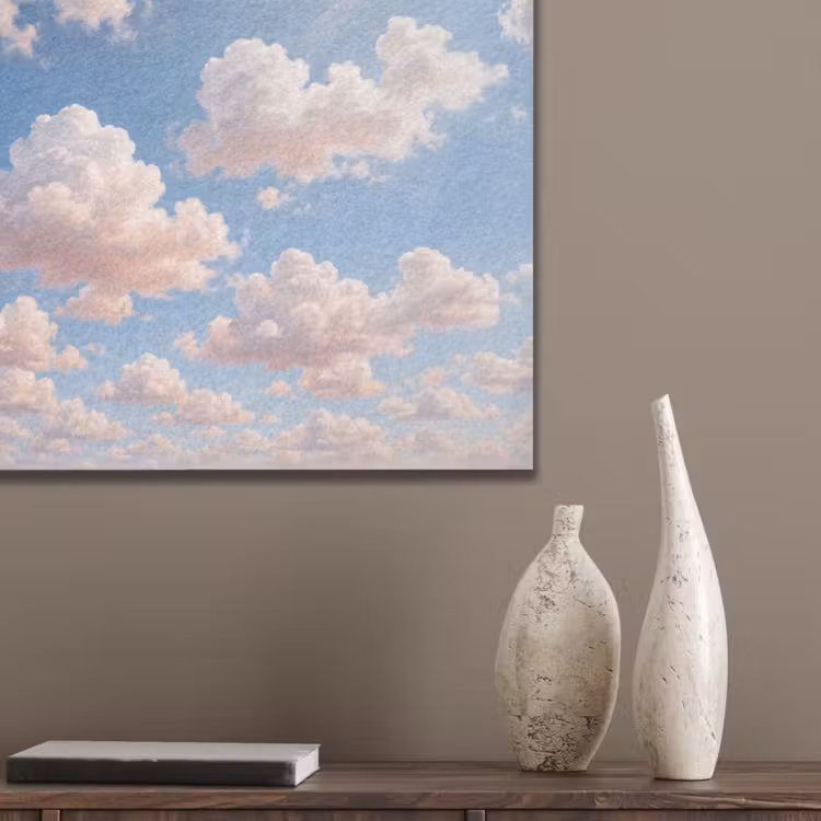 Wolken - Hemel - Natuur - Licht - Blauw PET vilt klein -sfeer6_closeup