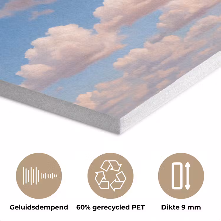 Wolken - Hemel - Natuur - Licht - Blauw PET vilt klein -closeup_NL
