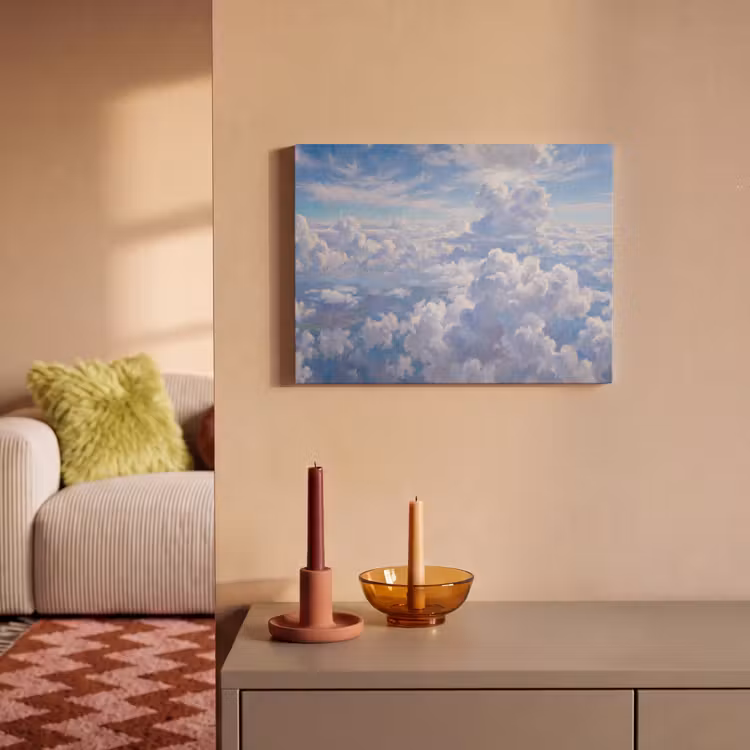 Wolken - Lucht - Natuur - Abstract - Blauw PET vilt klein -sfeer1