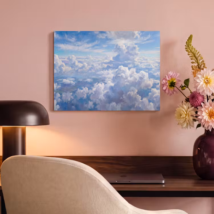 Wolken - Lucht - Natuur - Abstract - Blauw PET vilt klein -sfeer3