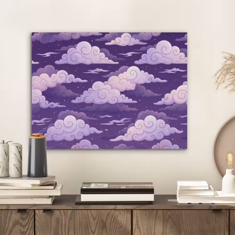 Wolken - Nacht - Natuur - Abstract - Paars PET vilt klein -sfeer1