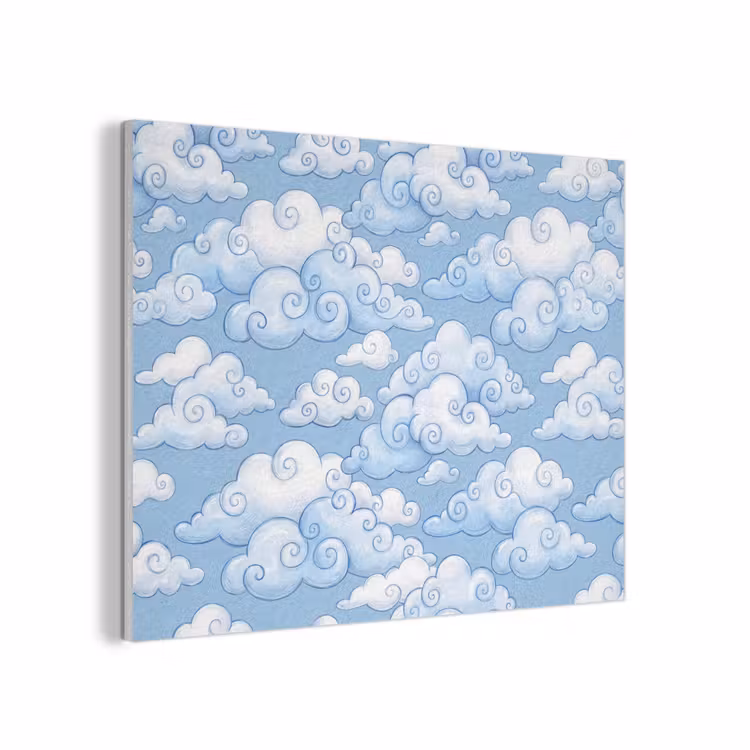 Wolken - Patroon - Hemel - Illustratie - Wit PET vilt klein -3d