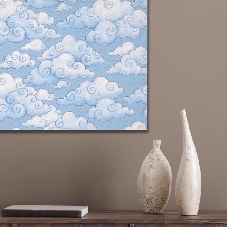 Wolken - Patroon - Hemel - Illustratie - Wit PET vilt klein -sfeer6_closeup