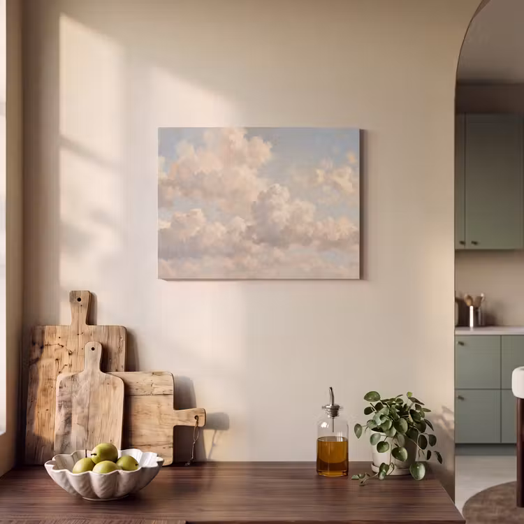 Wolken - Zacht - Natuur - Klassiek - Beige PET vilt klein -sfeer2