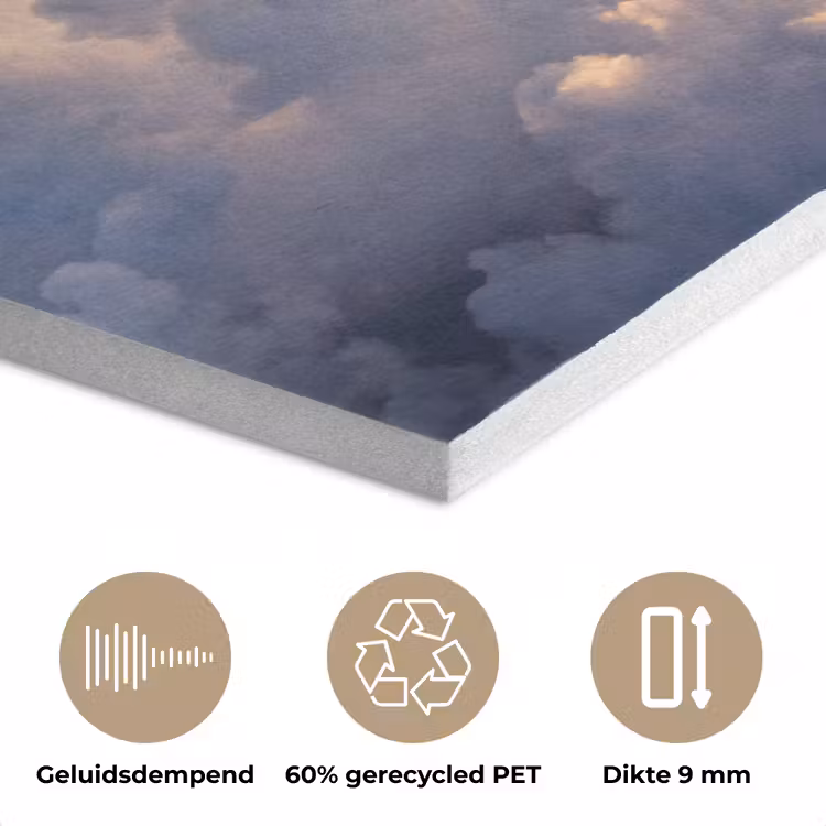 Wolken - Zonnestralen - Natuur - Wit PET vilt klein -closeup_NL