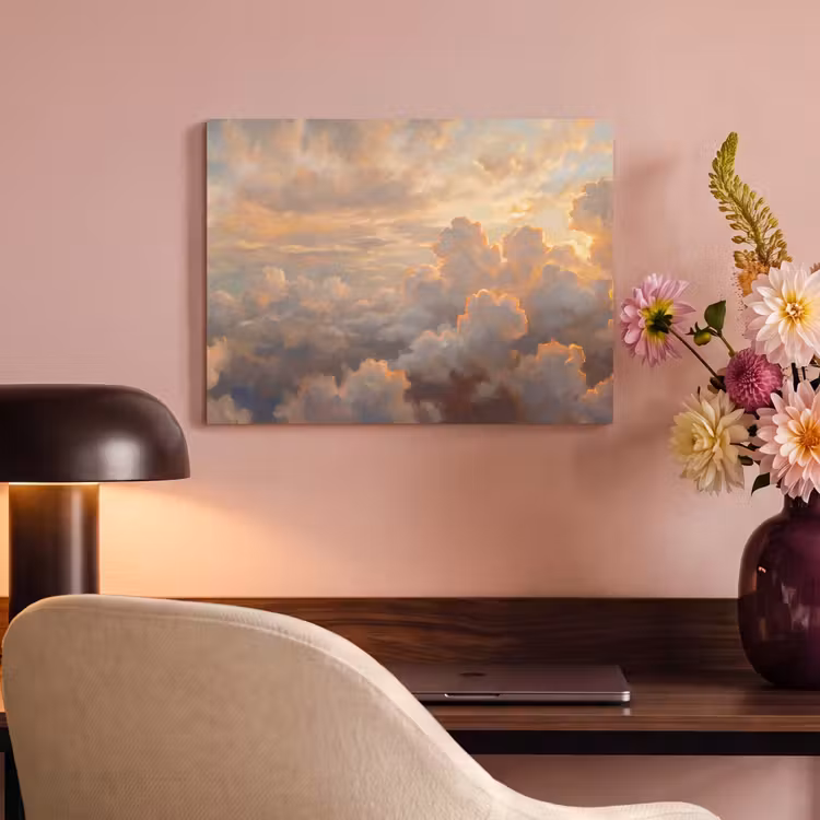 Wolken - Zonsondergang - Natuur - Abstract - Goud PET vilt klein -sfeer3