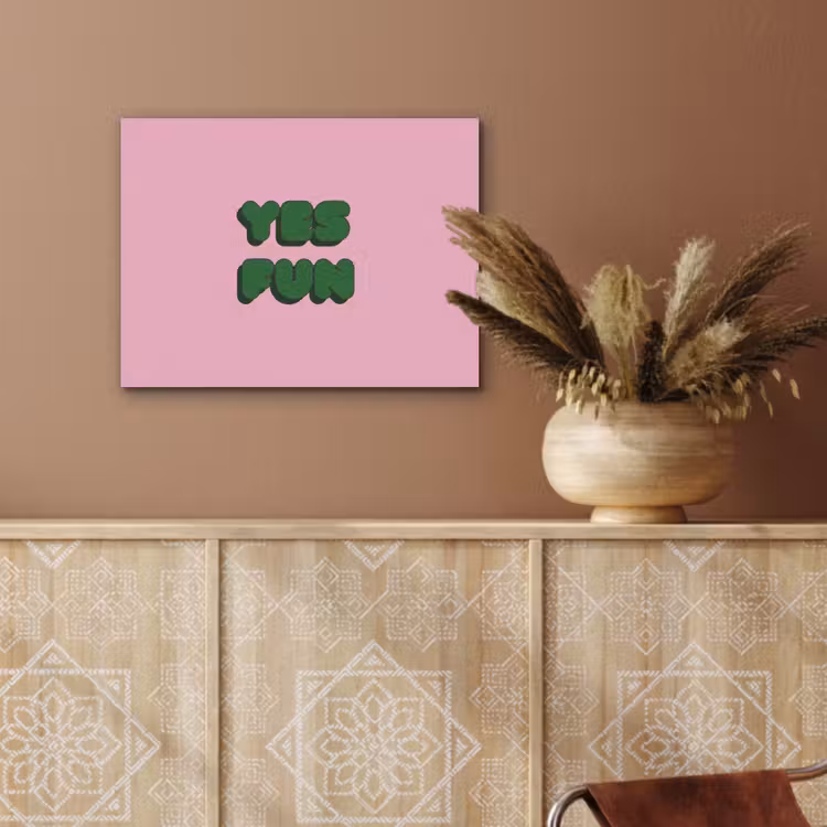Yes fun - Groen - Roze PET vilt klein -sfeer4