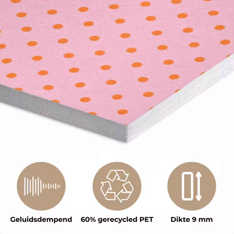 Yes fun - Groen - Roze - Stippen PET vilt klein -closeup_NL