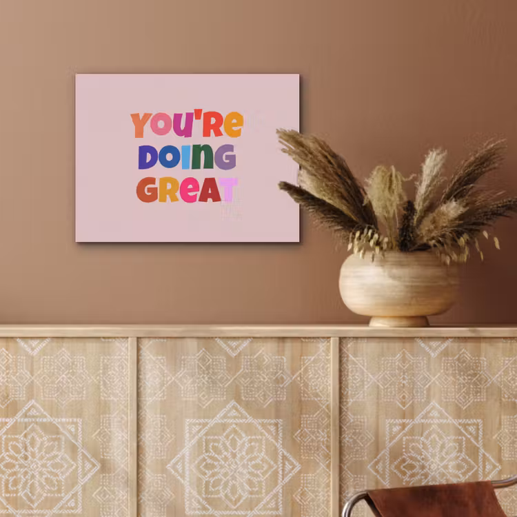 You're doing great - Roze - Kleurrijk PET vilt klein -sfeer4