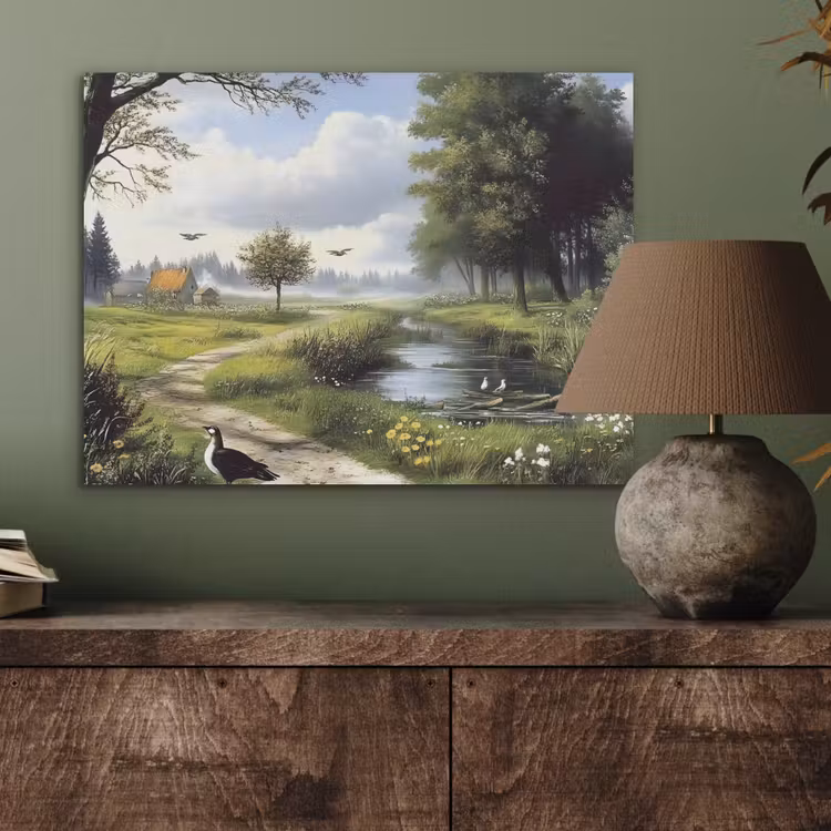 Zandpad - Groen landschap - Water PET vilt klein -sfeer2