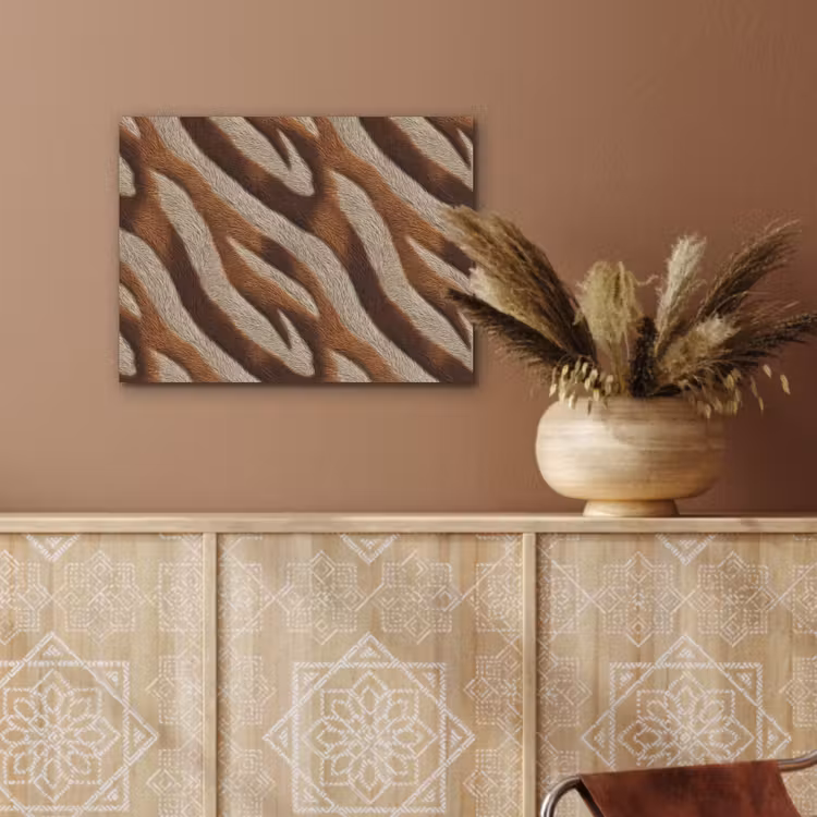 Zebra - Bruin - Patroon PET vilt klein 837 -sfeer4