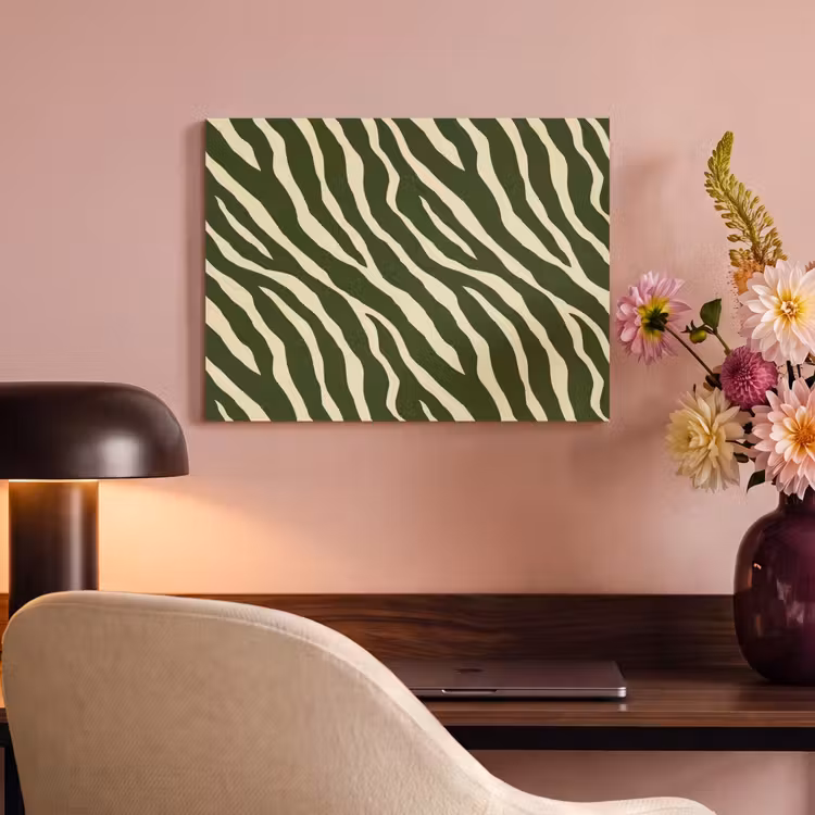 Zebra - Patroon - Groen PET vilt klein 837 -sfeer3