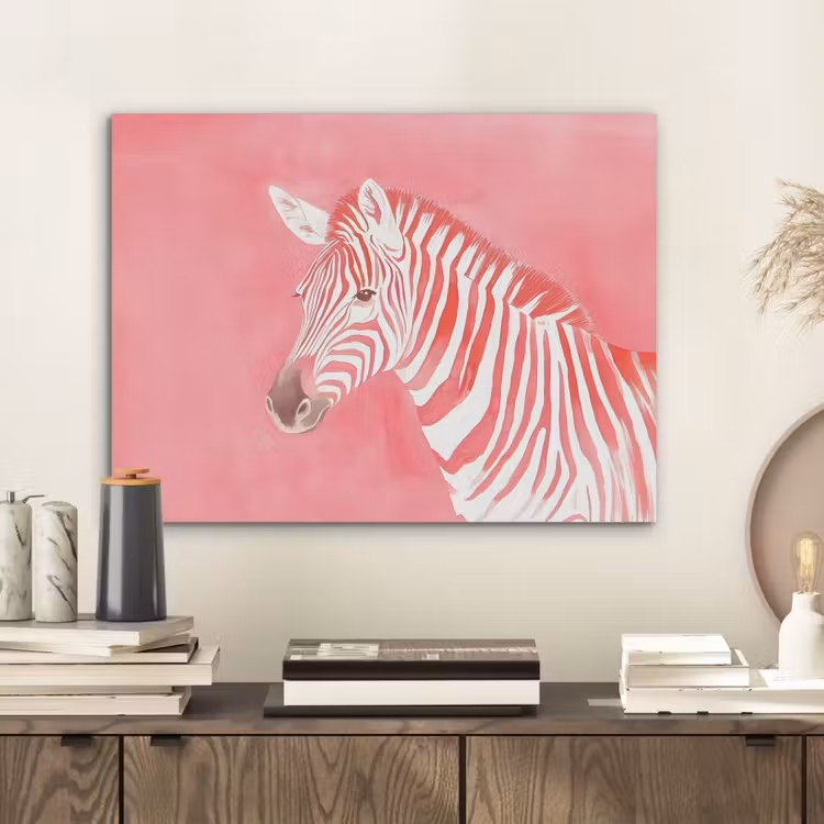Zebra - Pink - Verf PET vilt klein -sfeer1