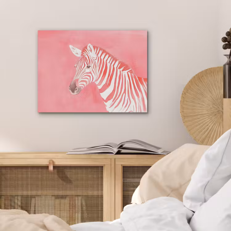 Zebra - Pink - Verf PET vilt klein -sfeer3