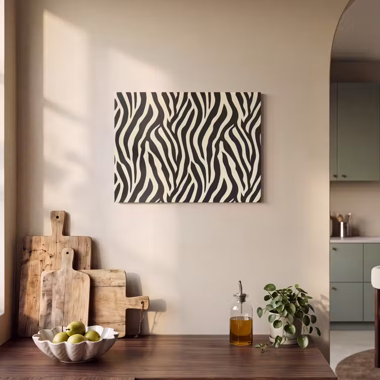 Zebra - Print - Klassiek - Zwart PET vilt klein 837 -sfeer2