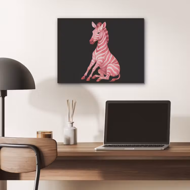 Zebra - Roze - Gestreept PET vilt klein -sfeer5