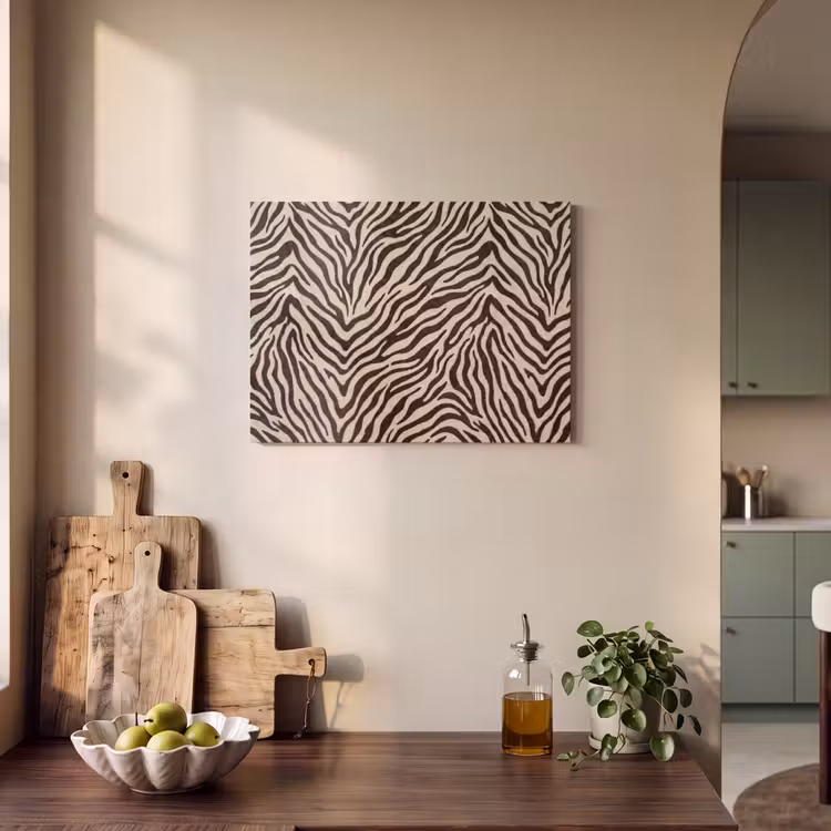Zebra - Strepen - Bruin PET vilt klein -sfeer2