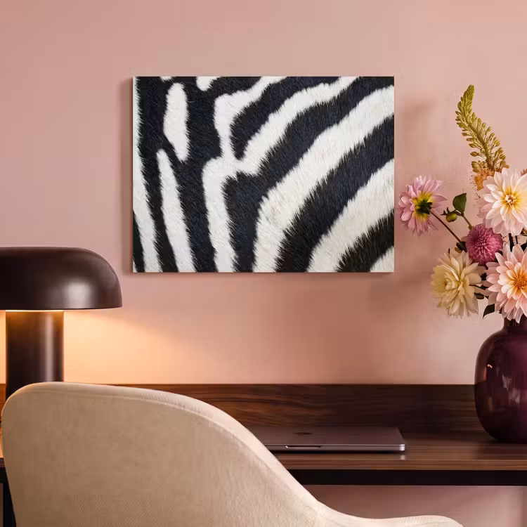 Zebra - Vacht - Klassiek - Zwart - Wit PET vilt klein -sfeer3