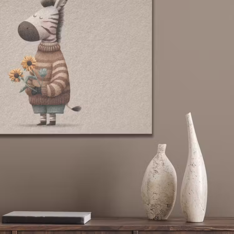 Zebra - Zonnebloemen - Warm PET vilt klein -sfeer6_closeup