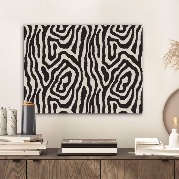 Zebra - Zwart - Abstract PET vilt klein 837 -sfeer1
