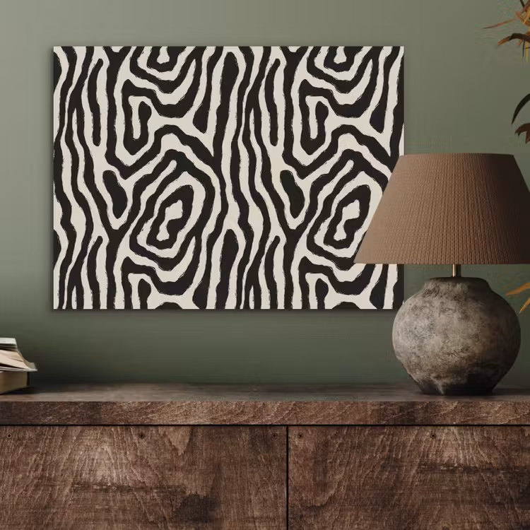 Zebra - Zwart - Abstract PET vilt klein 837 -sfeer2