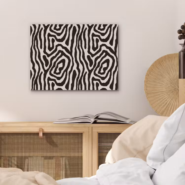 Zebra - Zwart - Abstract PET vilt klein 837 -sfeer3