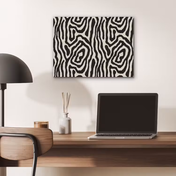Zebra - Zwart - Abstract PET vilt klein 837 -sfeer5