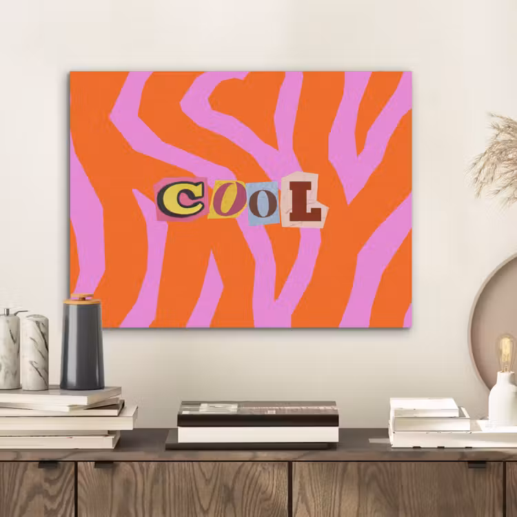 Zebraprint - Grafisch - COOL - Oranje PET vilt klein -sfeer1