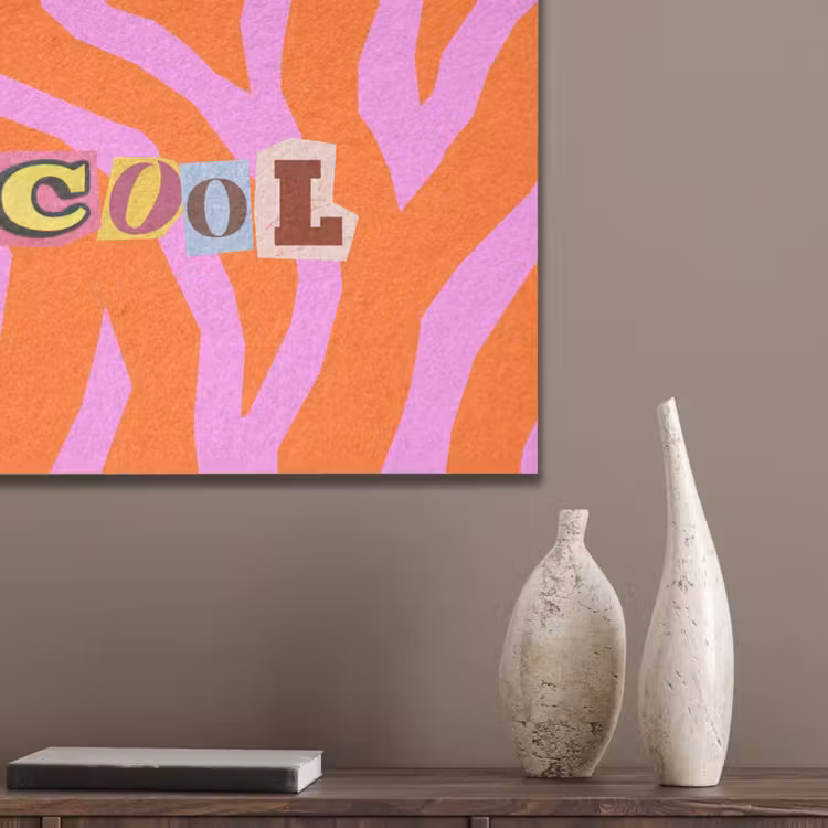 Zebraprint - Grafisch - COOL - Oranje PET vilt klein -sfeer6_closeup